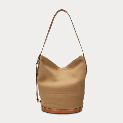 Polo Ralph Lauren Flannel Bellport Sling Bucket Bag In Tan