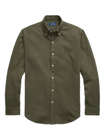 Polo Ralph Lauren Flannel Long-sleeve Shirt In Green