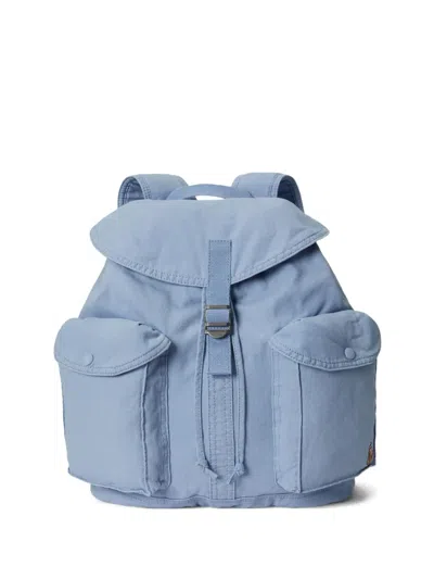 Polo Ralph Lauren Rucksack Aus Canvas Mit Klappverschluss In Blue