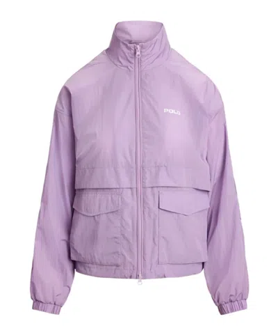 Polo Ralph Lauren Flap-pocket Logo-print Jacket In Mauve Purple