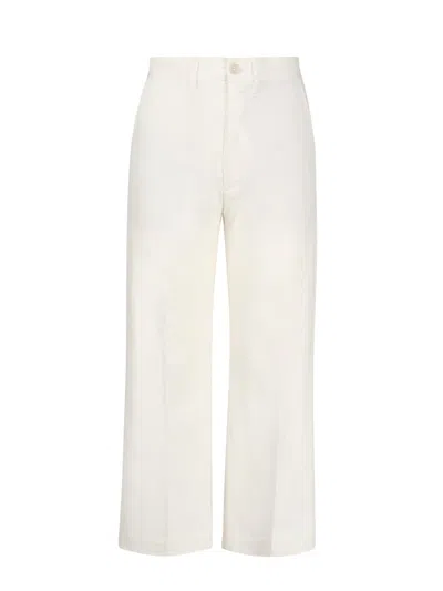 Polo Ralph Lauren Flared Cropped Trousers In White