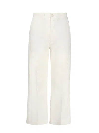 Polo Ralph Lauren Flared Cropped Trousers In Warm White