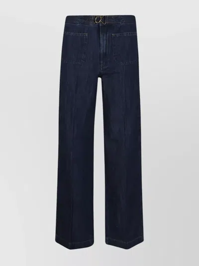 Polo Ralph Lauren Flared Full Length Trousers In Blue