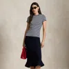 Polo Ralph Lauren Ralph Lauren Striped Ribbed Cotton Crewneck Tee In Hunter Navy