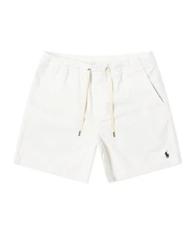 Polo Ralph Lauren Flat Front Corduroy Shorts In White