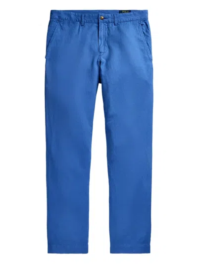Polo Ralph Lauren Flat-front Trousers In Blue
