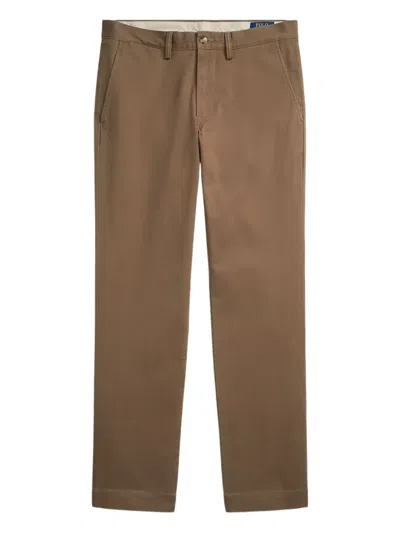 Polo Ralph Lauren Flat-front Trousers In Brown