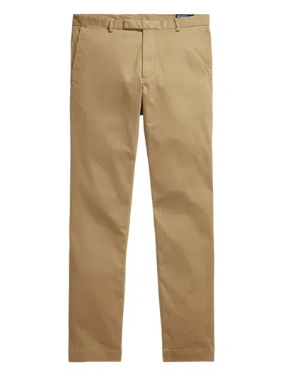 Polo Ralph Lauren Flat Front Trousers In Brown