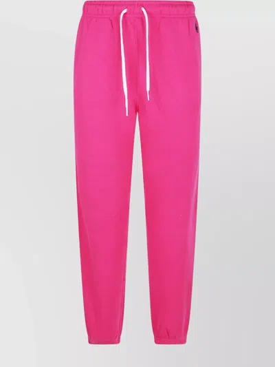 Polo Ralph Lauren Pony-embroidered Cotton Blend Track Pants In Pink