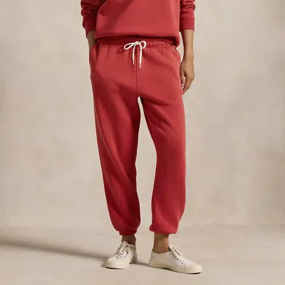 Polo Ralph Lauren Fleece Athletic Pant In Sunrise Red
