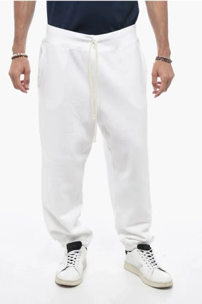 Polo Ralph Lauren Fleece Cotton Blend Sweatpants With Cuffs In White