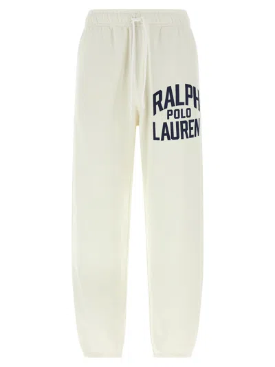 Polo Ralph Lauren Fleece Cotton Joggers In White