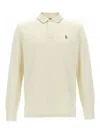 Polo Ralph Lauren Fleece Cotton Polo Shirt In Neutral