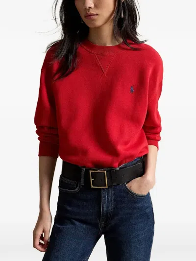 Polo Ralph Lauren Fleece Crewneck Sweatshirt In Red