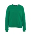 Polo Ralph Lauren Women's Lightweight Fleece Crewneck Pullover Sweatshirt In Verde