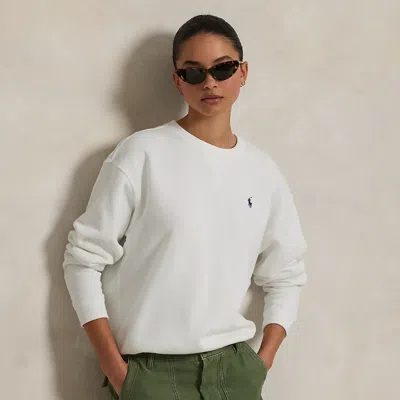 Polo Ralph Lauren Fleece Crewneck Sweatshirt In White