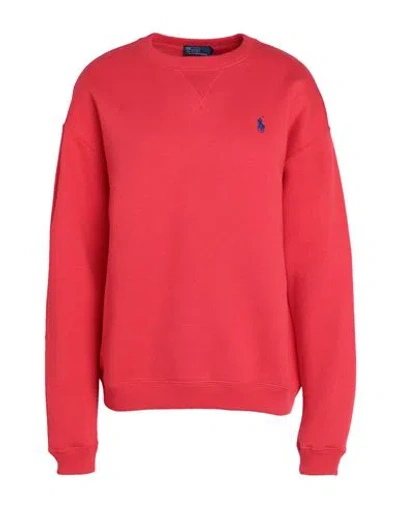 Polo Ralph Lauren Fleece Crewneck Sweatshirt Woman Sweatshirt Red Size S Cotton, Polyester