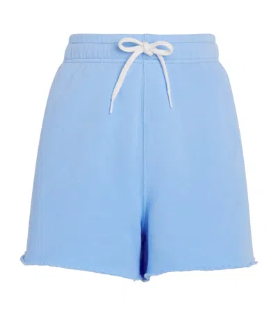 Polo Ralph Lauren Fleece Cut-off Shorts In Blue