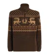 Polo Ralph Lauren Fleece Fair Isle Quarter-zip Sweatshirt In Brown
