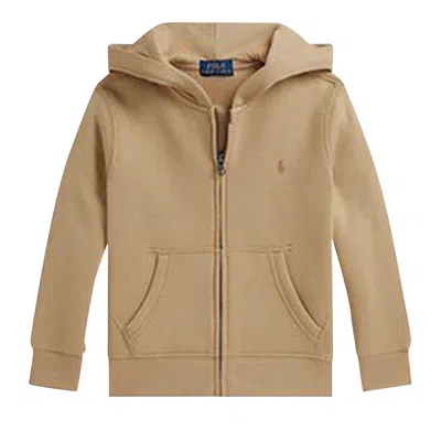 Pre-owned Polo Ralph Lauren Fleece Full Zip Hoodie 'khaki' | Green | Men's Size Xl