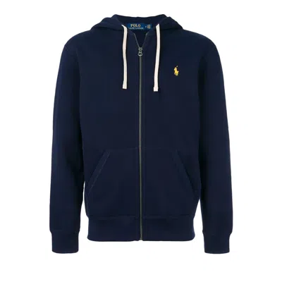 Pre-owned Polo Ralph Lauren Fleece Full-zip Hoodie 'cruise Navy' | Blue | Men's Size L