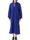 Polo Ralph Lauren Hoodie Knit Dress Side Slits In Blue