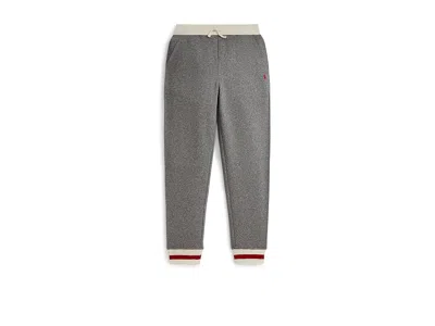 Polo Ralph Lauren Fleece Jogger Pants (big Kid) Boy's Fleece Vintage Pepper Heather : Md (10-12 Big Kid), Cotton/polye In Gray