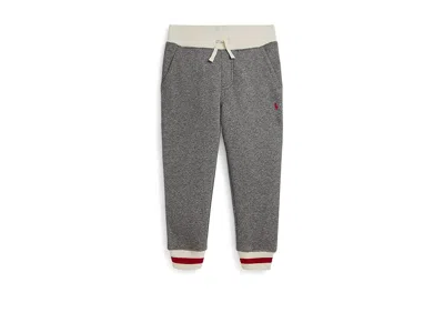 Polo Ralph Lauren Fleece Jogger Pants (toddler/little Kid) Boy's Clothing Vintage Pepper Heather : 4 Little Kid, Cotto In Gray