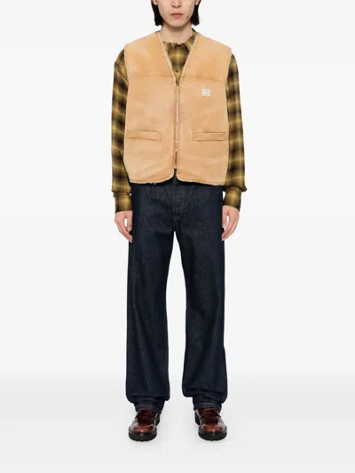 Polo Ralph Lauren Fleece-lined Canvas Vest In Brown