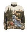 Polo Ralph Lauren Ralph Lauren Pile Fleece Graphic Jacket In Black