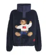 Polo Ralph Lauren Bear Teddy Jacket Pile Hanorak In Blue