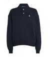 Polo Ralph Lauren Cotton Blend Fleece Quarter-zip Sweatshirt In Black