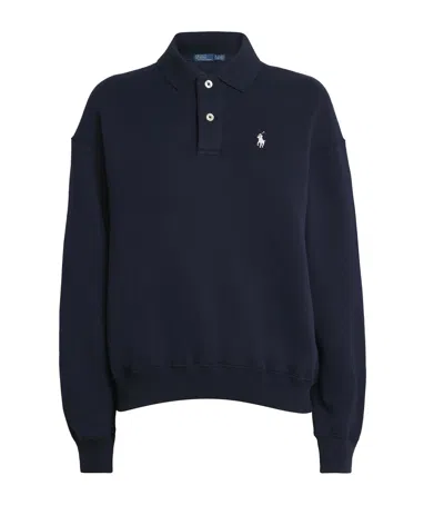 POLO RALPH LAUREN FLEECE POLO-COLLAR SWEATSHIRT