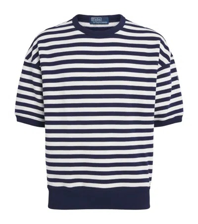 Polo Ralph Lauren Fleece Stripe Short-sleeve Sweater In Multi