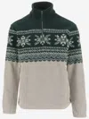 Polo Ralph Lauren Geometric Print Polar Fleece Half Zip Sweatshirt In Green