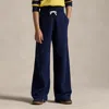Polo Ralph Lauren Kids' Fleece Wide-leg Sweatpant In Newport Navy/college Pink