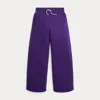 Polo Ralph Lauren Big Girls Fleece Wide Leg Sweatpant In Opulent Purple/green