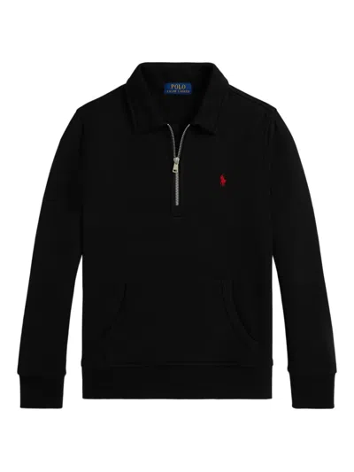 Polo Ralph Lauren Kids' Fleece Zip-neck Jumper In Black