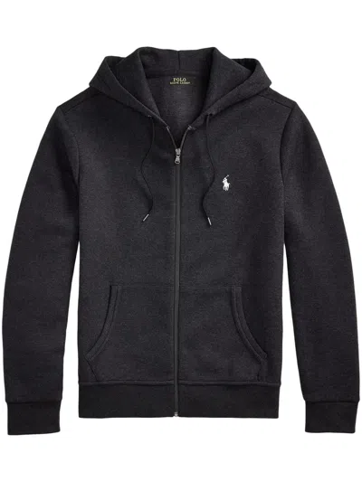 Polo Ralph Lauren Fleece Zip-up Hoodie In Black