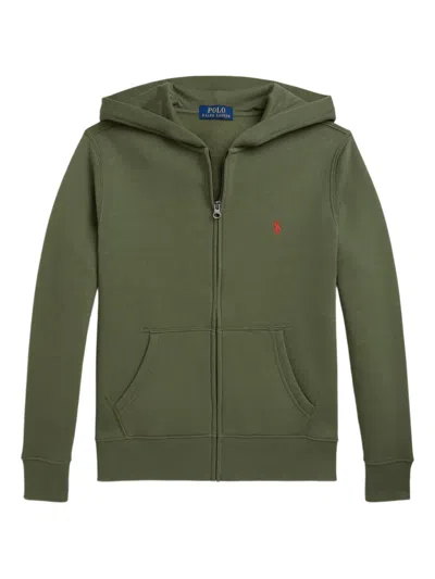 Polo Ralph Lauren Kids' Fleece Zip-up Hoodie In Green