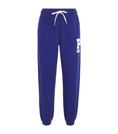 Polo Ralph Lauren Fleeceback Varsity Sweatpants In Blue