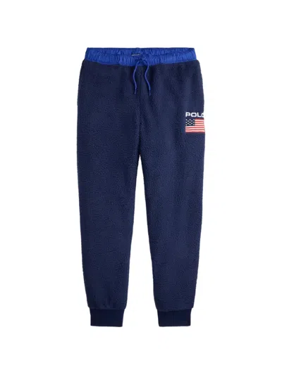 Polo Ralph Lauren Fleece-texture Track Pants In Blue