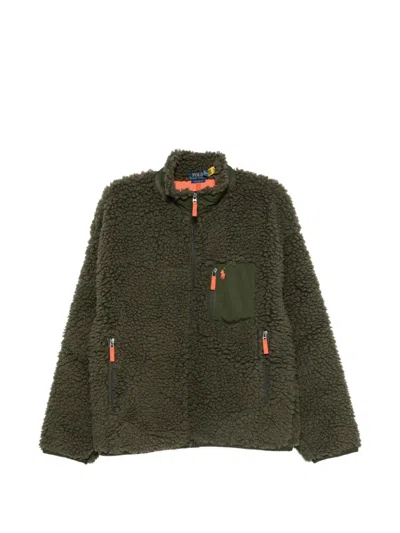 Polo Ralph Lauren Fleece-texture Zip-up Jacket In Green