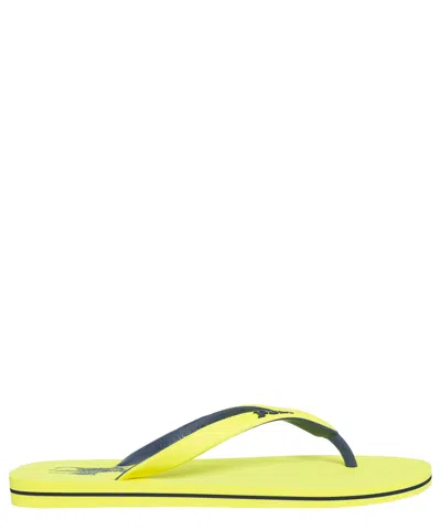 Polo Ralph Lauren Man Toe Strap Sandals Yellow Size 13 Rubber