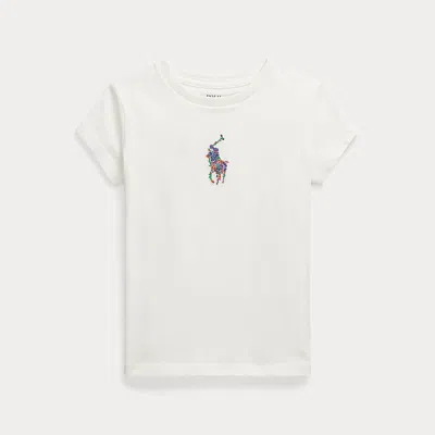 Polo Ralph Lauren Floral Big Pony Cotton Jersey Tee In Deckwash White