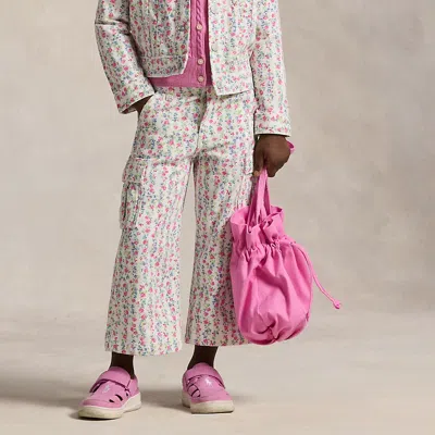 Polo Ralph Lauren Kids' Floral Canvas Wide-leg Cargo Pant In Meadow Floral
