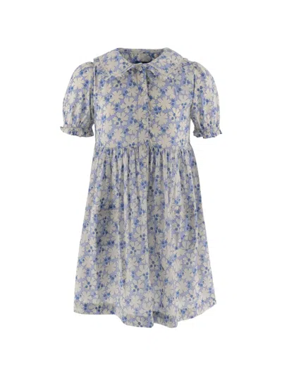 Polo Ralph Lauren Kids' Floral Collar Dress In Blue