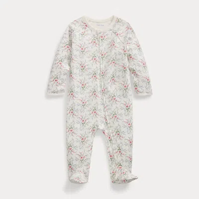 Polo Ralph Lauren Babies' Floral Cotton Interlock Footed Coverall In Kelley Floral