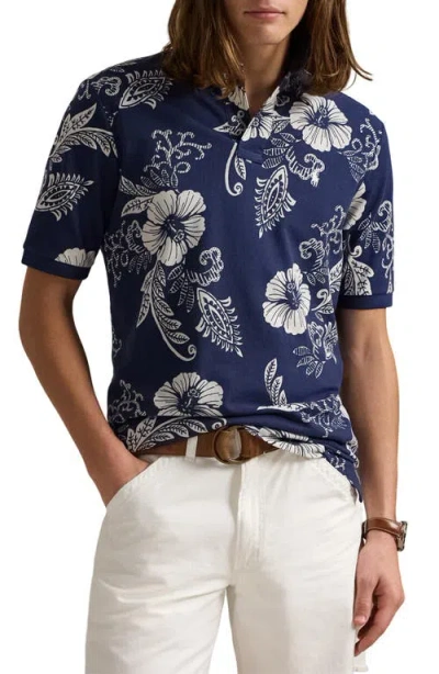 Polo Ralph Lauren Floral Cotton Piqué Polo In Two Tone Hibiscus