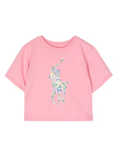 POLO RALPH LAUREN FLORAL-EMBROIDERED COTTON T-SHIRT